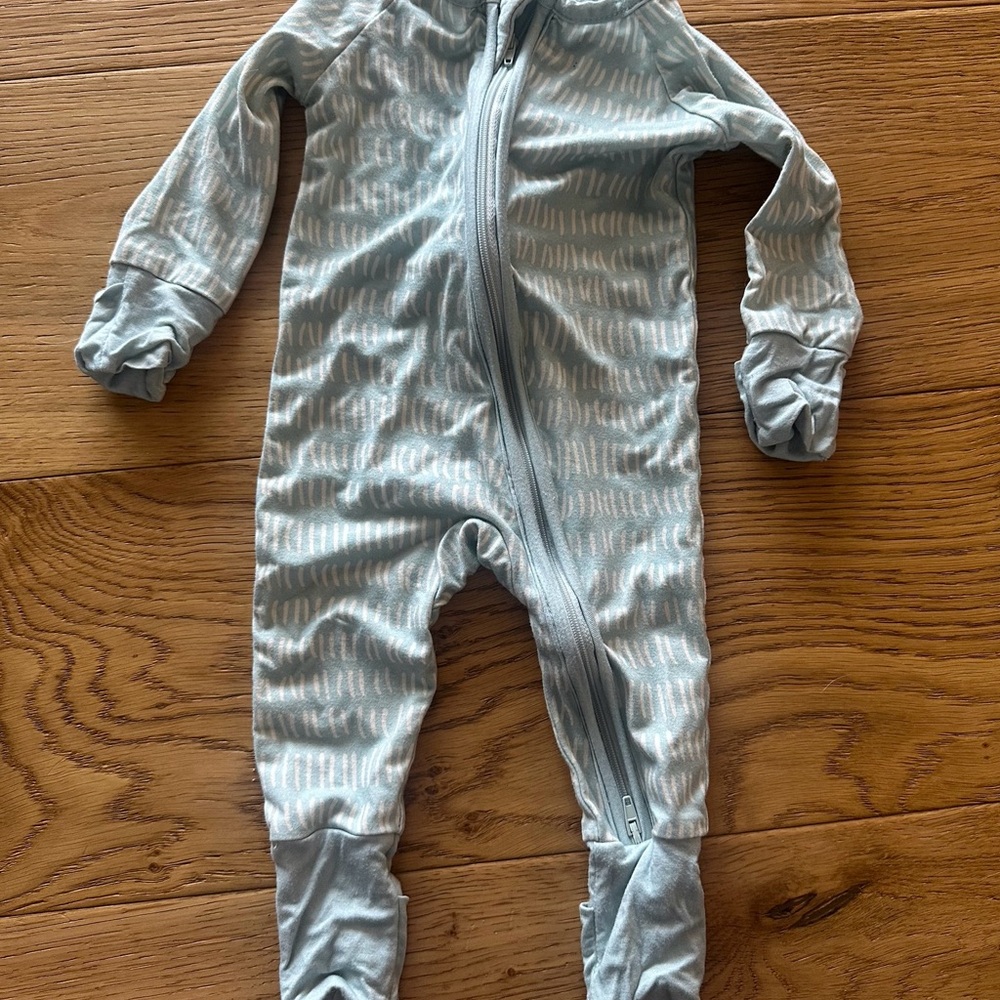 Soft blue Kids Footed One Piece